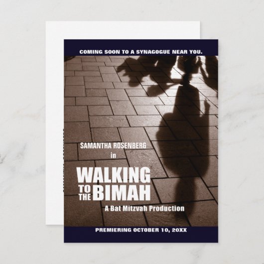 Bat Mitzvah Bimah Film Het Briefkaart van de datum (Voorkant / Achterkant)