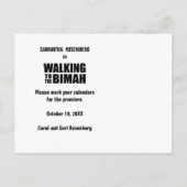 Bat Mitzvah Bimah Film Het Briefkaart van de datum (Achterkant)