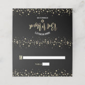 Bat Mitzvah Black Gold Foil Script voor Confetti M Plaatskaartje (Buitenkant ongevouwen)