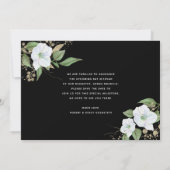 Bat Mitzvah Black Gold Script Waterverf Floral Save The Date (Achterkant)
