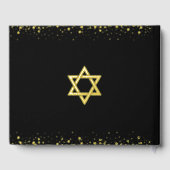 Bat Mitzvah Black Script Modern Real Gold Folie Gastenboek (Achterkant)