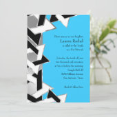 Bat Mitzvah Black White Star van David op elke kle Kaart (Staand voorkant)