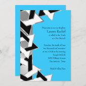 Bat Mitzvah Black White Star van David op elke kle Kaart (Voorkant / Achterkant)