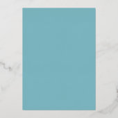 Bat Mitzvah Blau Opal Moderne Typografie Goud Folie Uitnodiging (Achterkant)