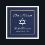 Bat Mitzvah blauw en goud Servet<br><div class="desc">Bat Mitzvah Blauw en Gouden Papier Servet</div>