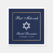 Bat Mitzvah blauw en goud Servet (Voorkant)