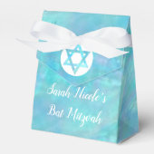 Bat Mitzvah Blauw Opal Modern Chic Glam Party Bedankdoosjes (Voorkant Zijde)