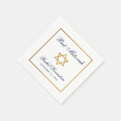 Bat Mitzvah Blauw Wit Goud Servet (Hoek)