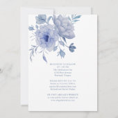 Bat Mitzvah | Blauw-witte bloemenchinoiserie Kaart (Achterkant)