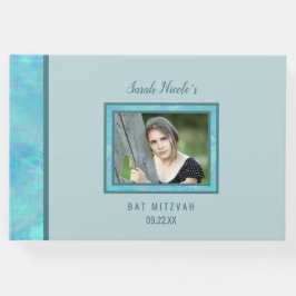 Bat Mitzvah Blauwe Opal Speciale Gelegenheid Foto Gastenboek