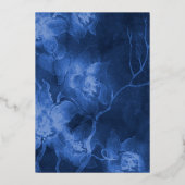 Bat Mitzvah Blauwe Waterverf Bloemen Uitnodiging (Achterkant)