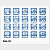 BAT MITZVAH Blauwe Wavy Stripes Vierkante Sticker (Vel)