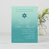 Bat Mitzvah Blauwgroen Ombre met Star Kaart (Staand voorkant)