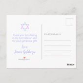 Bat Mitzvah Bloemen Roze Hydrangea Dank u Briefkaart (Achterkant)