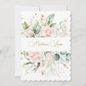 Bat Mitzvah Bloemenroze Waterverf Elegant Kaart (Achterkant)