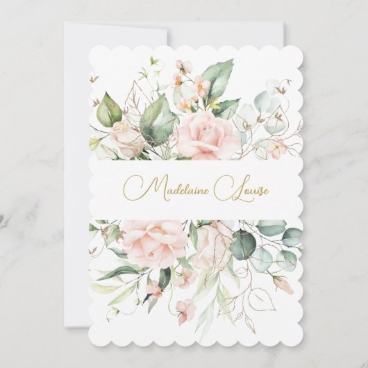 Bat Mitzvah Bloemenroze Waterverf Elegant Kaart (Achterkant)