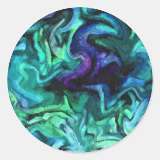 Bat Mitzvah Blue en Paars design Ronde Sticker (Voorkant)