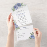 Bat Mitzvah, Blue en Silver Waterverf Flowers All In One Uitnodiging<br><div class="desc">Deze mooie uitnodiging bevat waterverf bloemen en glitteraccenten. Gebruik de vorm van de sjabloon om jouw tekst toe te voegen. De geavanceerde het uitgeven menu's (om doopvonten en kleuren te veranderen) kunnen worden betreden door de optie te selecteren "verder aan te passen".</div>