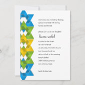 Bat Mitzvah Blue Green Yellow Stars op elke kleur Kaart (Voorkant)