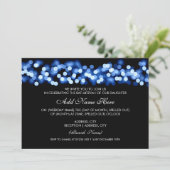 Bat Mitzvah Blue Hollywood Glam Kaart (Staand voorkant)