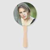 Bat Mitzvah Blue Opal Chic Waterverf Foto Handwaaier (Achterkant)