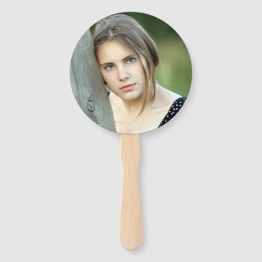 Bat Mitzvah Blue Opal Chic Waterverf Foto Handwaaier (Achterkant)