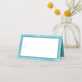 Bat Mitzvah Blue Opal Waterverf Party Escort Plaatskaartje