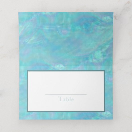 Bat Mitzvah Blue Opal Waterverf Party Escort Plaatskaartje (Binnenkant ongevouwen)
