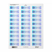 Bat Mitzvah Blue Paarse Gradient Retro Fun Adres Etiket (Full Sheet)