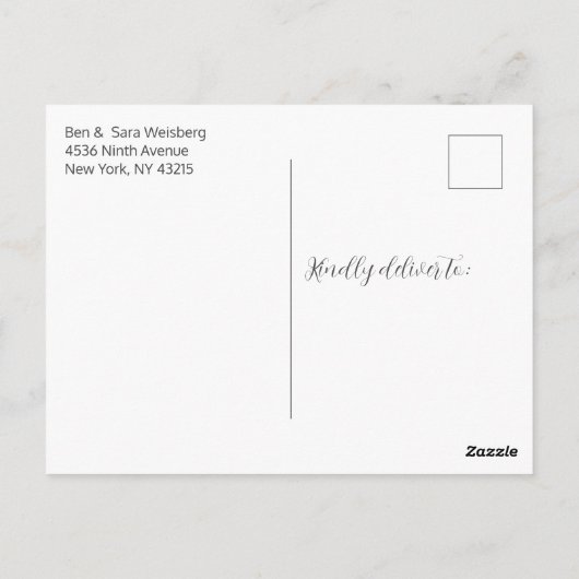 Bat Mitzvah Blue Waterverf Bloemen Briefkaart (Achterkant)