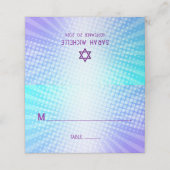 Bat Mitzvah Bold Boho Retro Blauw Paarse Gradiënt Plaatskaartje (Buitenkant ongevouwen)