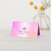 Bat Mitzvah Bold Boho Retro Roze Oranje Gradient Plaatskaartje (Achterkant)