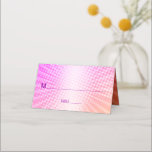 Bat Mitzvah Bold Boho Retro Roze Oranje Gradient Plaatskaartje<br><div class="desc">Geen Bat Mitzvah feest is compleet zonder gepersonaliseerde plaatskaarten. Laat je favoriete Bat Mitzvah trots zijn, juich haar toe en vier haar mijlpaal op haar perfect gecoördineerde feest. Leuke, hete roze paarse typografie en Star of David overlay een achtergrond van pop licht sinaasappel en roze ombre gradiënt stralen met witte...</div>