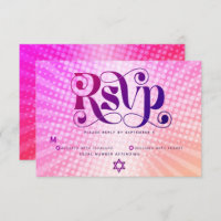 Bat Mitzvah Bold Retro Boho Roze Oranje Gradient