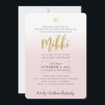 Bat Mitzvah bord roze goud elegant script Kaart<br><div class="desc">door kat massard >>> WWW.SIMPLYSWEETPAPERIE.COM <<< Een elegant, eenvoudig ontwerp voor uw Dochter's Bat Mitzvah Hou van het ontwerp, maar wil graag enkele wijzigingen zien - een ander kleurenschema, product, voeg een foto toe of aangepast voor een andere gelegenheid - geen zorgen neem gewoon contact met mij op, kat@simplysweetPAPERIE.com -...</div>