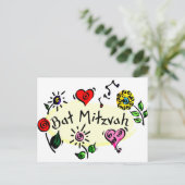 Bat Mitzvah Briefkaart (Staand voorkant)