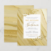 Bat Mitzvah Budget Gold Glitter Monogram (Voorkant / Achterkant)