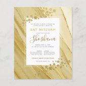Bat Mitzvah Budget Gold Glitter Monogram (Voorkant)