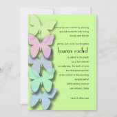 Bat Mitzvah Butterfly Border Multicolored Kaart (Voorkant)