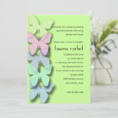 Bat Mitzvah Butterfly Border Multicolored Kaart (Staand voorkant)