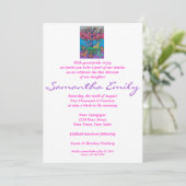 Bat Mitzvah - Butterfly die de boom van het leven  Kaart (Staand voorkant)