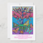 Bat Mitzvah - Butterfly die de boom van het leven  Kaart (Achterkant)