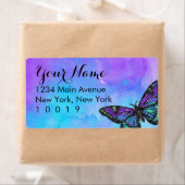 Bat Mitzvah Butterfly Paars en Blue Painted Etiket (Insitu)