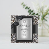 Bat Mitzvah Cheetah Black Butterfly Kaart (Staand voorkant)