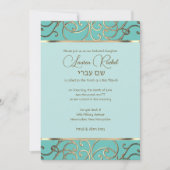 Bat Mitzvah Choose Colors Gold Filigree Kaart (Voorkant)