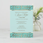Bat Mitzvah Choose Colors Gold Filigree Kaart (Staand voorkant)