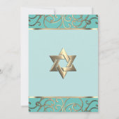 Bat Mitzvah Choose Colors Gold Filigree Kaart (Achterkant)