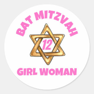 Bat Mitzvah Classic Round Sticker