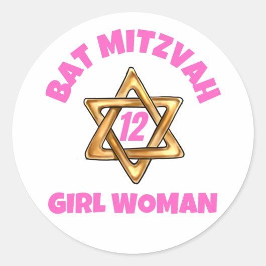 Bat Mitzvah Classic Round Sticker (Voorkant)