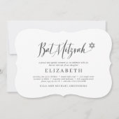 Bat Mitzvah Classic Script Modern Typografie Kaart (Voorkant)